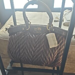 Coach 70th Annivesary Textured Brown Leather Satchel